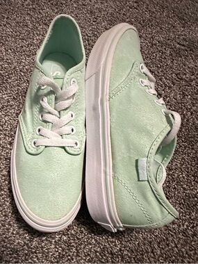 Vans Camden Stripe Henna Mint Green Canvas Lace-Up Sneakers Size 8